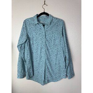 REI Co-Op Womens Long Sleeve Button Up Top Size Medium Camp Geometric Outdoor